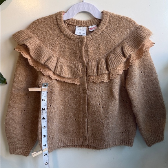 Zara Camel Ruffle Cardigan - Picture 10 of 12